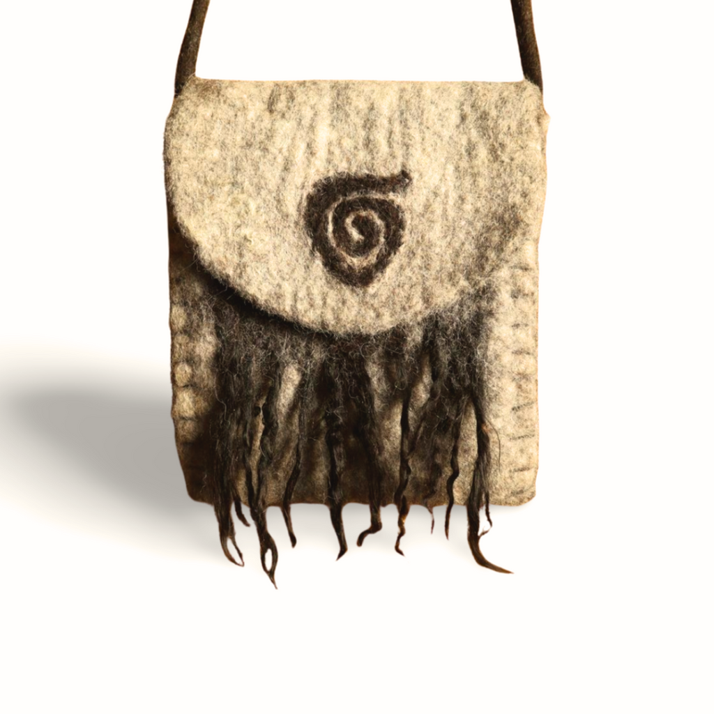 Spiral Magic - Handcrafted Alpaca Wool Medicine Bag