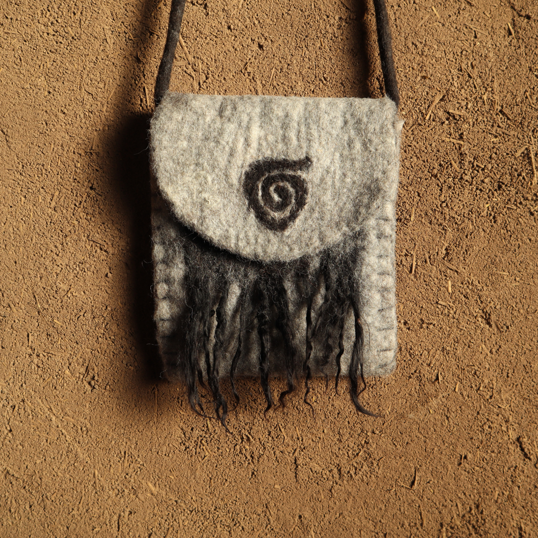 Spiral Magic - Handcrafted Alpaca Wool Medicine Bag