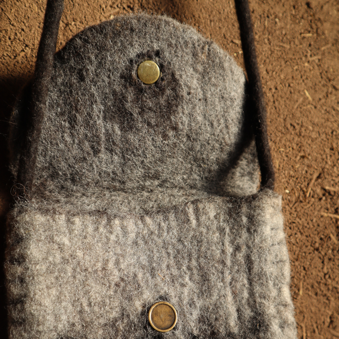 Spiral Magic - Handcrafted Alpaca Wool Medicine Bag