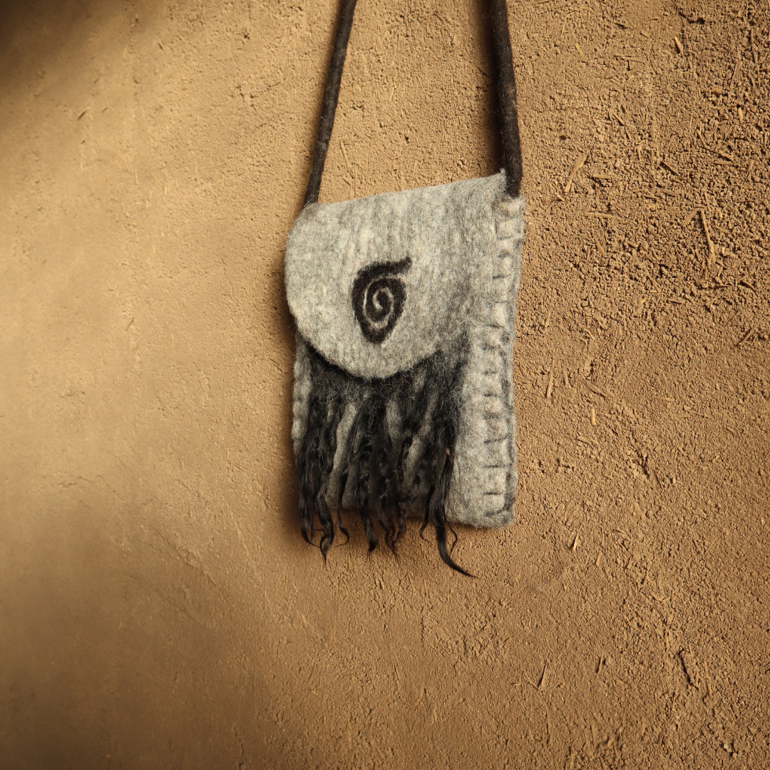 Spiral Magic - Handcrafted Alpaca Wool Medicine Bag